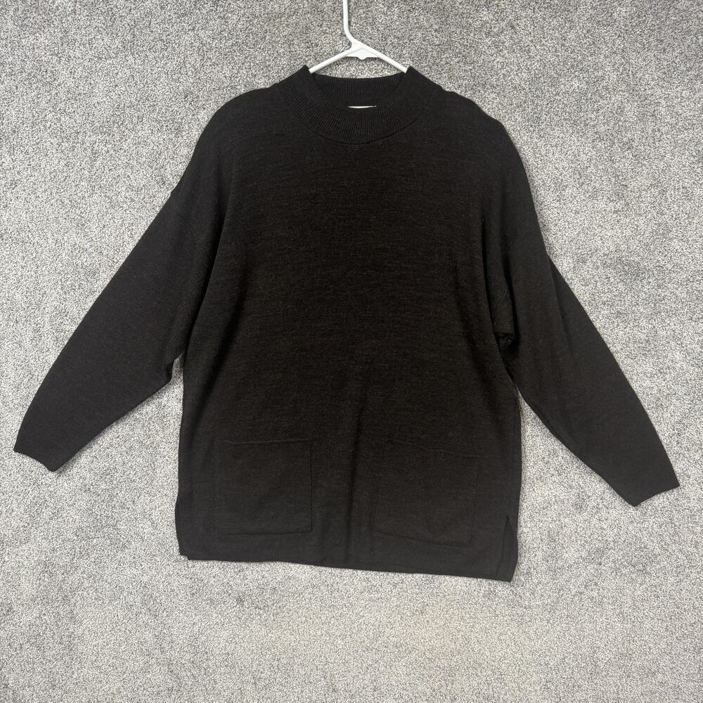 Vintage 90s Karen Lessly Tunic Sweater M Minimalist Dark Academia Normcore USA